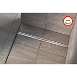 Dallmer Cerafloor Pure Duş Kanalı, 120 cm Lineer Duş Süzgeci, Koku Önleyici, Hızlı Akışlı Sifon Gideri, Kanalizasyon, Tuvalet Kokusu Yapmaz, Kesilerek Boyu Ayarlanabilir, Kolay Temizlenir Süzgeç