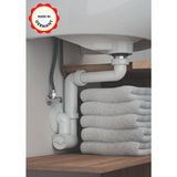 Dallmer Yer Kazandıran Lavabo Sifonu 137 - Lavabo Dolabında ve Çekmecesinde, Lavabo Altında Duvara Bitişik Montajlı Koku Önleyici S Sistemi, Kolay Temizlenir Giderli, Ayarlanabilir Borulu - Süzgeçsiz