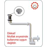Dallmer Yer Kazandıran Lavabo Sifonu 137 - Taşma Deliksiz,Lavabo Dolabında ve Çekmecesinde,Lavabo Altında Duvara Bitişik Montajlı Koku Önleyici S Sistemi,Kolay Temizlenir Giderli, Ayarlanabilir Borulu - Parlak siyah seramik pop-up süzgeçli