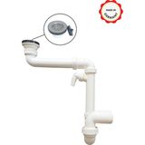 Dallmer Yer Kazandıran Lavabo ve Evye Sifonu, Delikli Süzgeçli, Lavabo Dolabında ve Çekmecesinde Evye Altında Duvara Bitişik Montajlı Koku Önleyici S Sistemi Çamaşır Bulaşık Makinesi Giderli - Paslanmaz Delikli Süzgeçli