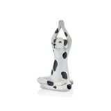 Dalmaçyalı Köpek Yoga Heykeli, Beyaz, Polyresin, 11,3x8,5x19,8 cm, El Boyamalı Dekoratif Biblo