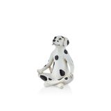Dalmaçyalı Yoga Köpek Heykeli, Beyaz, Polyresin, 15 cm, Lotus Pozisyonu, Meditasyon Temalı Dekoratif Biblo