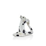 Dalmaçyalı Yoga Köpek Polyresin Heykel, Beyaz, 17x8,5x15,5 cm, Ev ve Ofis Dekorasyonu için Biblo
