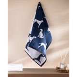 Dalmatien Ipliği Boyalı Yüz Havlusu - Lacivert - 50X85 cm - 50 x 85 cm