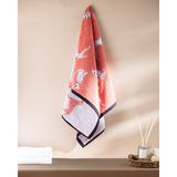 Dalmatien Ipliği Boyalı Yüz Havlusu - Somon - 50X85 cm - 50 x 85 cm