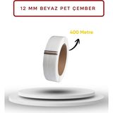 Dalpak Ambalaj 12 mm 400 Metre Beyaz PetÇember ( Polyester Şerit ) - 1 Adet