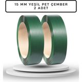 Dalpak Ambalaj 15 mm Yeşil Polyester ( Pet ) Çember 1000 Metre x 2 Adet