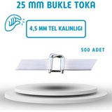 Dalpak Ambalaj 25 mm Galvaniz Bukle Toka 4,50 mm Tel Kalınlığı ( Kompozit Lifli Çember Tokası ) - 1 Adet