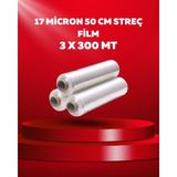 Dalpak Ambalaj 3 Adet Streç Film 17 Micron 50 cm 300 Metre x 3