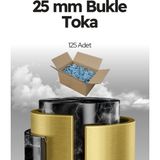 Dalpak Ambalaj Bukle Toka 25 mm Beyaz Lifli Kompozit ve Polyester ( Pet ) Çember Tokası ( 125 Adet ) - 1 Adet