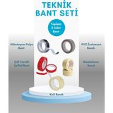 Dalpak Ambalaj Çok Amaçlı Yapıştırma ve Izolasyon Paketi - Şeffaf Silikon + Pvc + Maskeleme + Koli Bandı + Alüminyum Folyo Bant Seti - 1 Adet