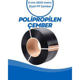 Dalpak Ambalaj Yarı Otomatik Makine Çemberi ( 8 mm Siyah Polipropilen ( PP ) Çember 3500 Metre ) - 1 Adet