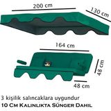 Dalyan 3 kişilik Salıncak Minderi Yedek Bahçe Salıncağı Minderi Süngerli
