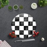 Damalı Desen | Cam Kesme Tahtası - Cam Kesme Tablası | Çap32cm
