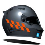 Damalı Kask Motosiklet Sticker Takımı Reflektif, Floresan, Parlak Düz, Özel Renkler Çınar Extreme Alev Turuncusu