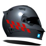 Damalı Kask Motosiklet Sticker Takımı Reflektif, Floresan, Parlak Düz, Özel Renkler Çınar Extreme Bayrak Kırmızı