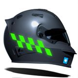 Damalı Kask Motosiklet Sticker Takımı Reflektif, Floresan, Parlak Düz, Özel Renkler Çınar Extreme Floresan Yeşil