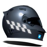 Damalı Kask Motosiklet Sticker Takımı Reflektif, Floresan, Parlak Düz, Özel Renkler Çınar Extreme Reflektif Gri