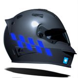 Damalı Kask Motosiklet Sticker Takımı Reflektif, Floresan, Parlak Düz, Özel Renkler Çınar Extreme Reflektif Mavi