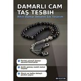 Damarlı Cam Taş Tesbih 8 Mm Yuvarlak Boncuk - Asorti Püsküllü Tekli Paket Bx-313738