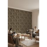 Damask Desenli Tek Parça Duvar Kağıdı -Isı ve Ses Yalıtımı Yırtılmaz, 500 x 240