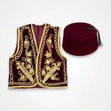 Damat Kına Gecesi Osmanlı Yelek Ve Fes Takım Bordo