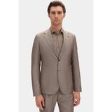 Damat Regular Fit Kahverengi Diyogonal Keten Karışımlı Takim Elbise