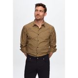 Damat Slim Fit Kahverengi Desenli %100 Pamuk Canclini Gömlek