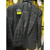 Damat Slim Fit Renk Seçenekleriyle Mono Yaka Tek Yırtmaçlı Astarlı Takim Elbise Kombinli - Siyah - Açık - Gri - 46