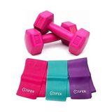 Dambıl 1 kg x 2 Fuşya Pilates Drenç Bandı 3 Lü - Pembe