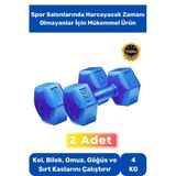 Dambıl Set Spor Egzersiz Vücut Kas Geliştirme Fitness Ağırlık Mavi 4 kg * 2 Adet