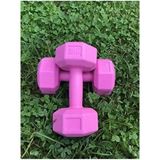 Dambıl Seti Köseli Vınyl 2 kg Ağırlık Seti 2 kg x 2 Adet = 4 kg - 2 x 4 kg - Pembe