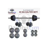 Dambılcım Platinum 55 kg Halter Seti 55 kg Dambıl Seti Ağırlık Seti Vücut Geliştirme Aleti