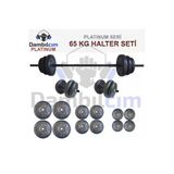 Dambılcım Platinum 65 KG Halter Seti 65 KG Dambıl Seti Ağırlık Seti Vücut Geliştirme Aleti