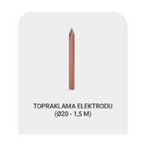 Dameks Bakır Kaplama Topraklama Elektrodu (Çubuğu) - (Ø20 - 1,5 Mt)
