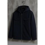 Damga Erkek Oversize Premium Lacivert Kapşonlu Mont - 2XL