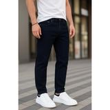 Damga Erkek Rahat Comfort Bol Paça Laci Kot Pantolon - Lacivert - 33