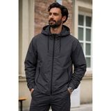 Damga Erkek Trend Füme Fermuarlı Yağmurluk - 4XL