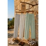 DAMGA JEANS 3 Adet Erkek Günlük Rahat Yazlık Jogger Keten Pantolon