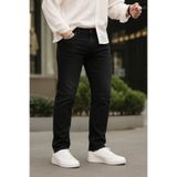 DAMGA JEANS Erkek Bol Paça Basic Esnek Siyah Kot Pantolon