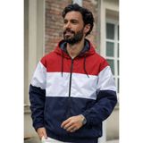 DAMGA JEANS Erkek Comfort Fit Desenli Salaş Kırmızı Yağmurluk & Rüzgarlık