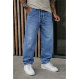 DAMGA JEANS Erkek Günlük Bol Paça Lacivert Baggy Pantolon