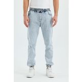 DAMGA JEANS Erkek Jeans Yüksek Bel Lastikli Bebe Mavi Kot Jogger Pantolon