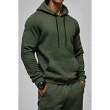 DAMGA JEANS Erkek Kanguru Cepli Haki Kapşonlu Sweatshirt