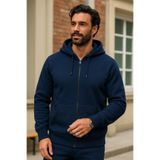 DAMGA JEANS Erkek Kışlık K.Mavi Oversize Uzun Hırka Sweatshirt