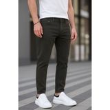 DAMGA JEANS Erkek Klasik Armürlü Düz Paça Haki Kot Pantolon