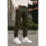 DAMGA JEANS Erkek Lastikli Paça Kargo Cepli Haki Pantolon
