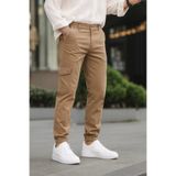 DAMGA JEANS Erkek Lastikli Paça Kargo Cepli Kahve Pantolon