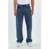 DAMGA JEANS Erkek Oversize Bol Paça Yüksek Bel Mavi Baggy Kot Pantolon