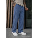 DAMGA JEANS Erkek Premium Jogger Relax Fit Füme Keten Pantolon